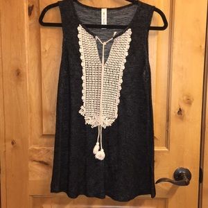 Dark grey sleeveless top
